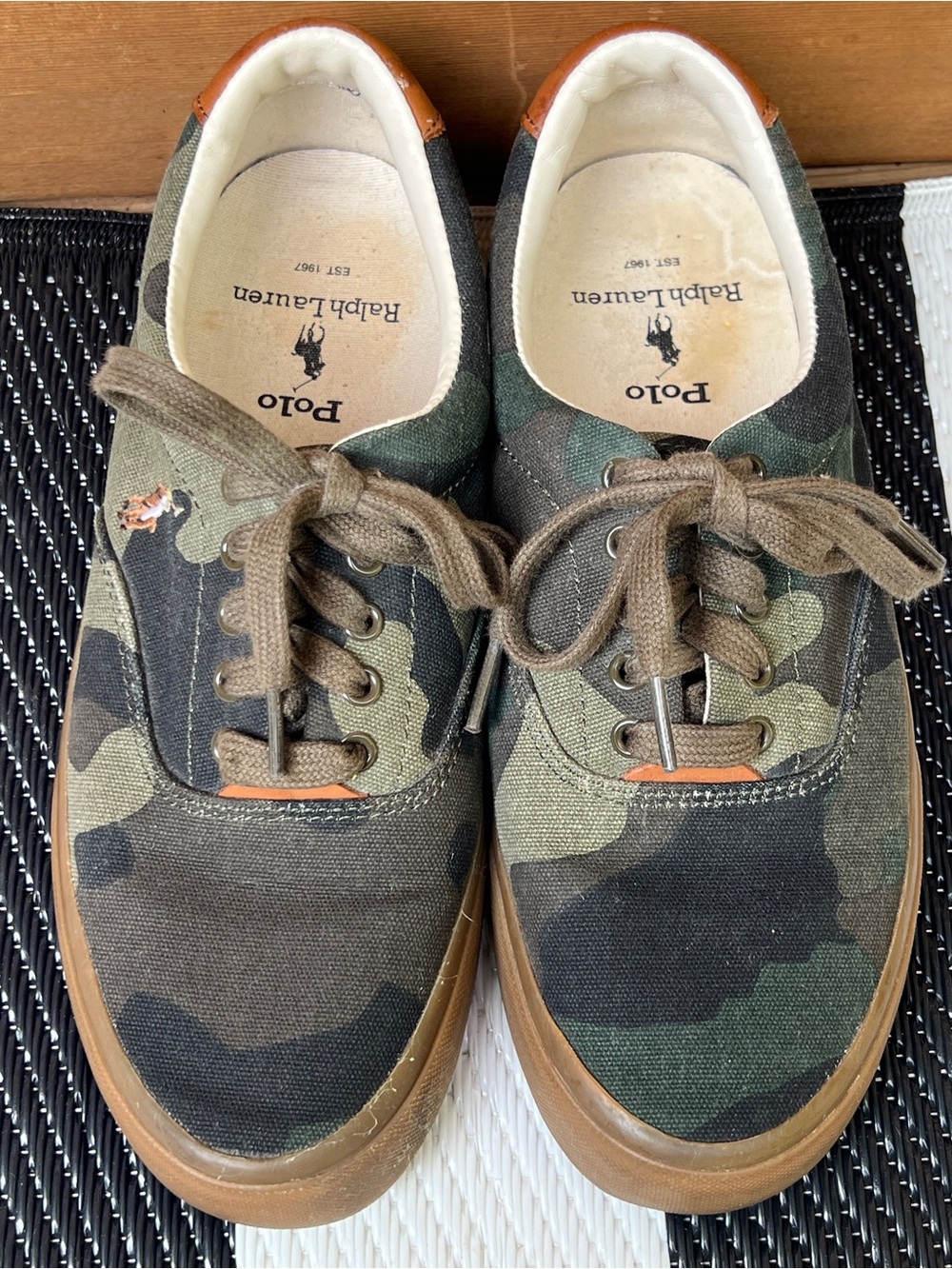 Polo by Ralph Lauren Camouflage Canvas Low-Top Sneakers - Green/Brown